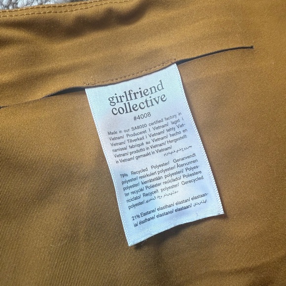 Girlfriend Collective High Waist Capri Saddle Leggings Mustard - Picture 5 of 5